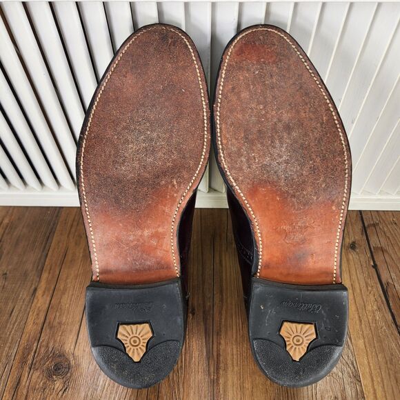 VTG Florsheim Imperial Tassel Loafers Mens 9.5 E Burgundy Wingtip Dress Shoes - Picture 6 of 9